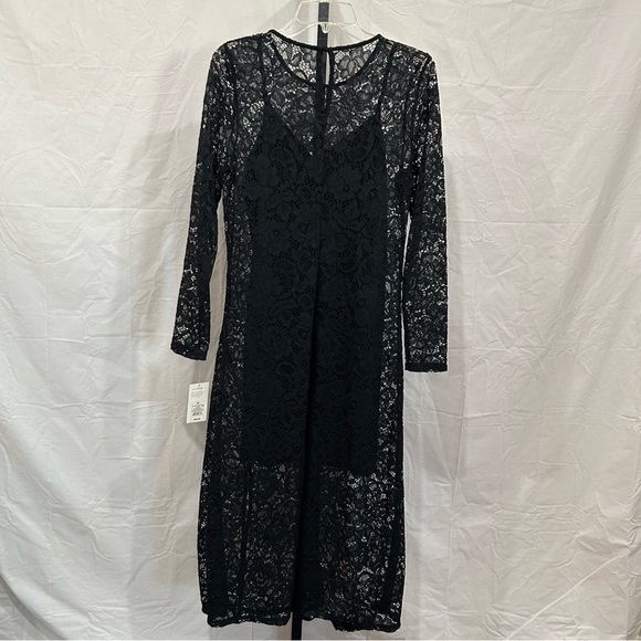 NWT a new day Black Lace Long Sleeve Dress    Size: Medium - Picture 4 of 8